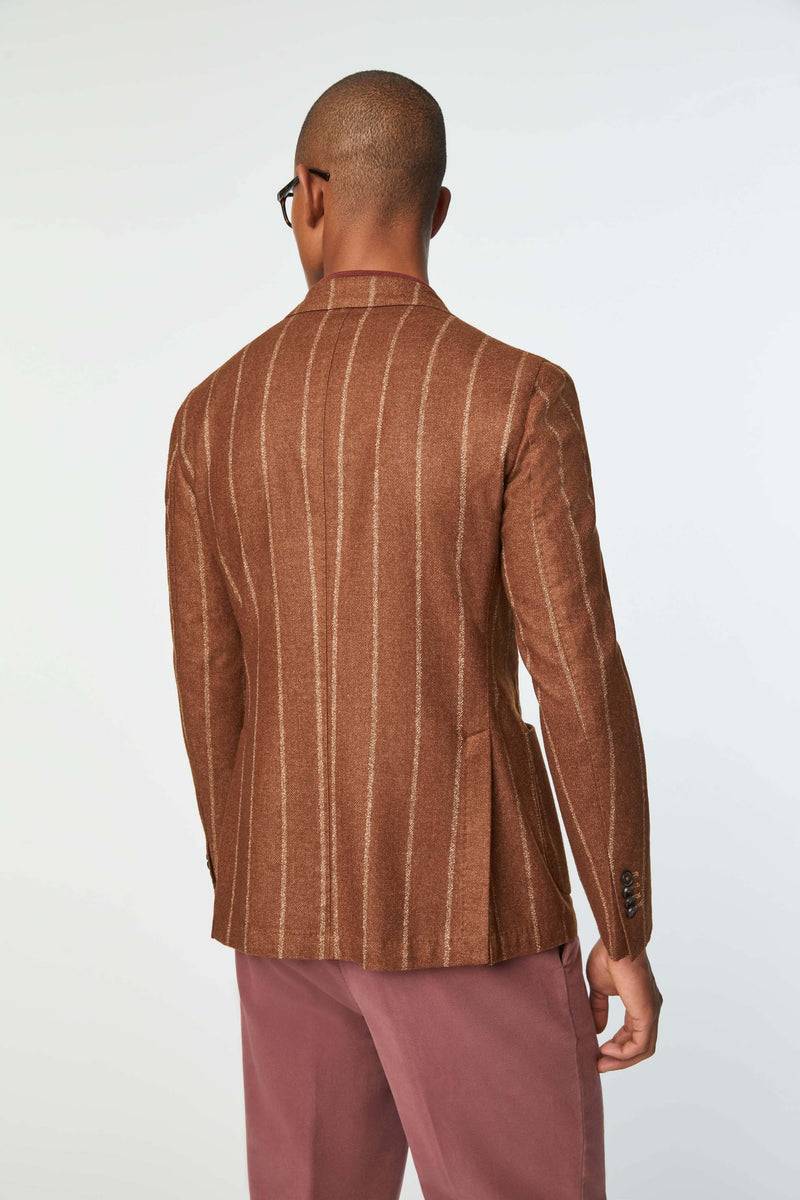Lubiam Giacca JACK slim tinto capo gessata marrone Giacca JACK slim tinto capo gessata marrone Fino al 65% di sconto