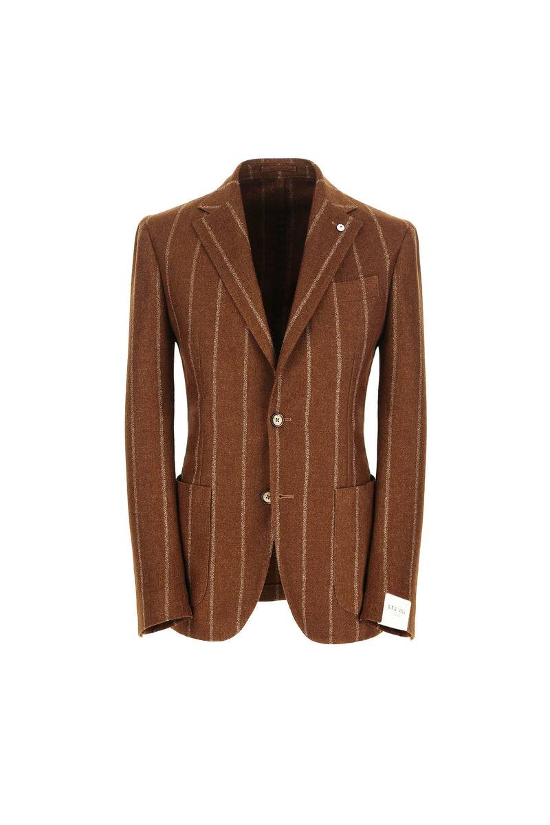 Lubiam Giacca JACK slim tinto capo gessata marrone Giacca JACK slim tinto capo gessata marrone Fino al 65% di sconto
