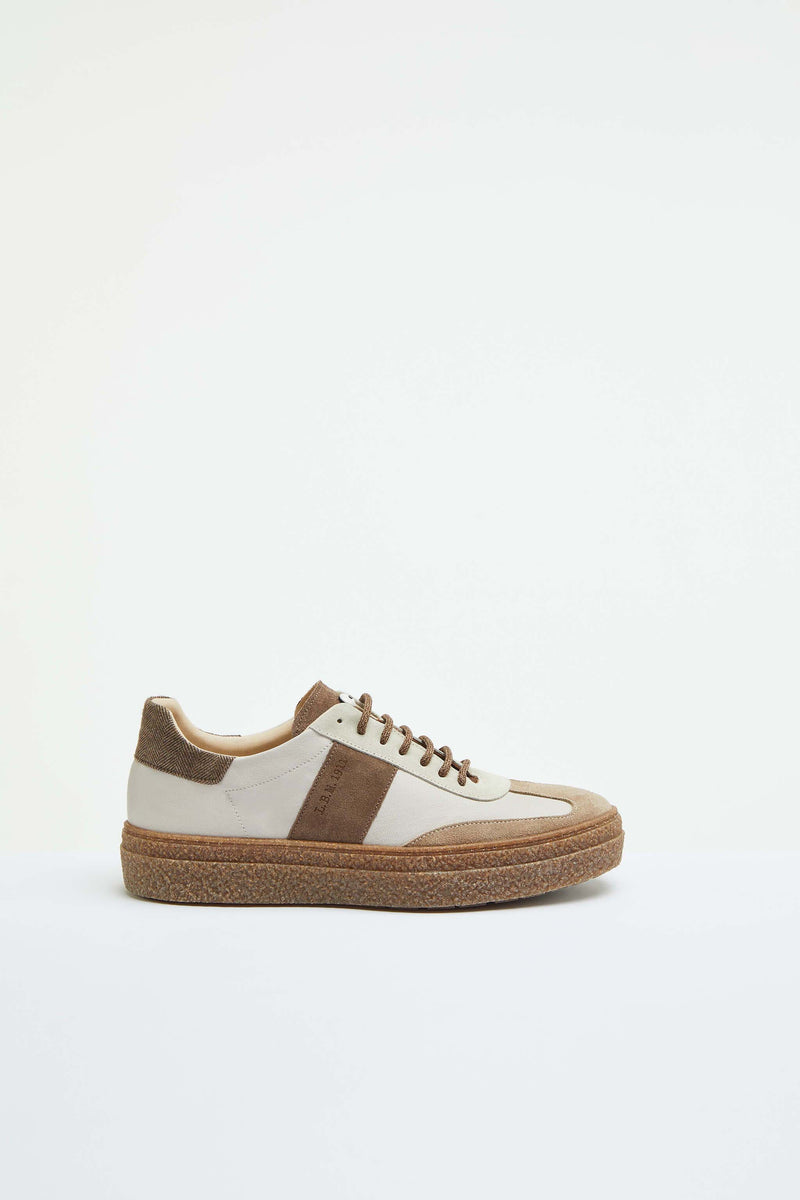 Lubiam Sneaker stringate beige con dettagli in contrasto Sneaker stringate beige con dettagli in contrasto Negozio