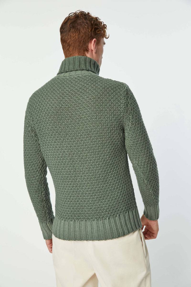 Lubiam Maglia dolcevita lavorata verde Maglia dolcevita lavorata verde Saldi