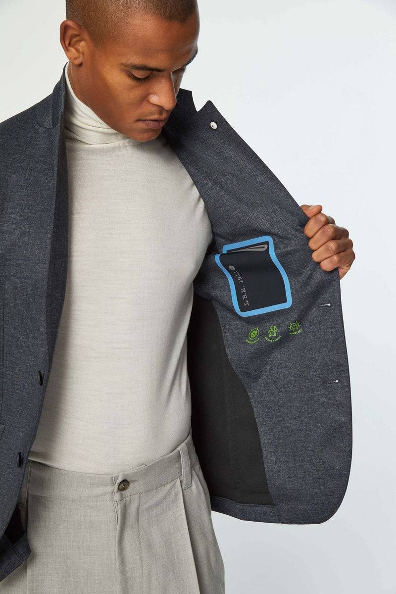 Lubiam Giacca Sam in jersey tecnico blu Giacca Sam in jersey tecnico blu Pezzi Unici