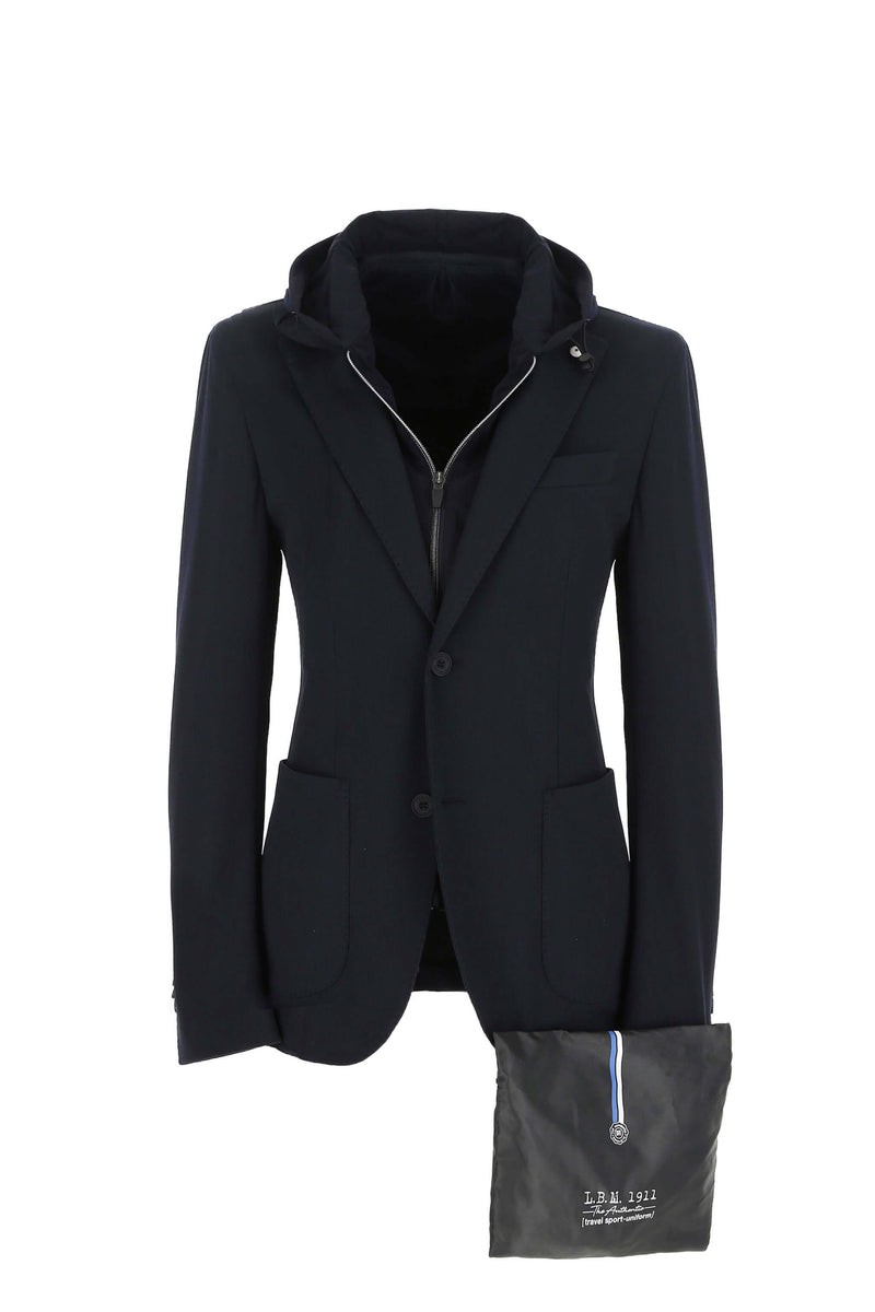 Lubiam Travel jacket con cappuccio blu Travel jacket con cappuccio blu Negozi Online