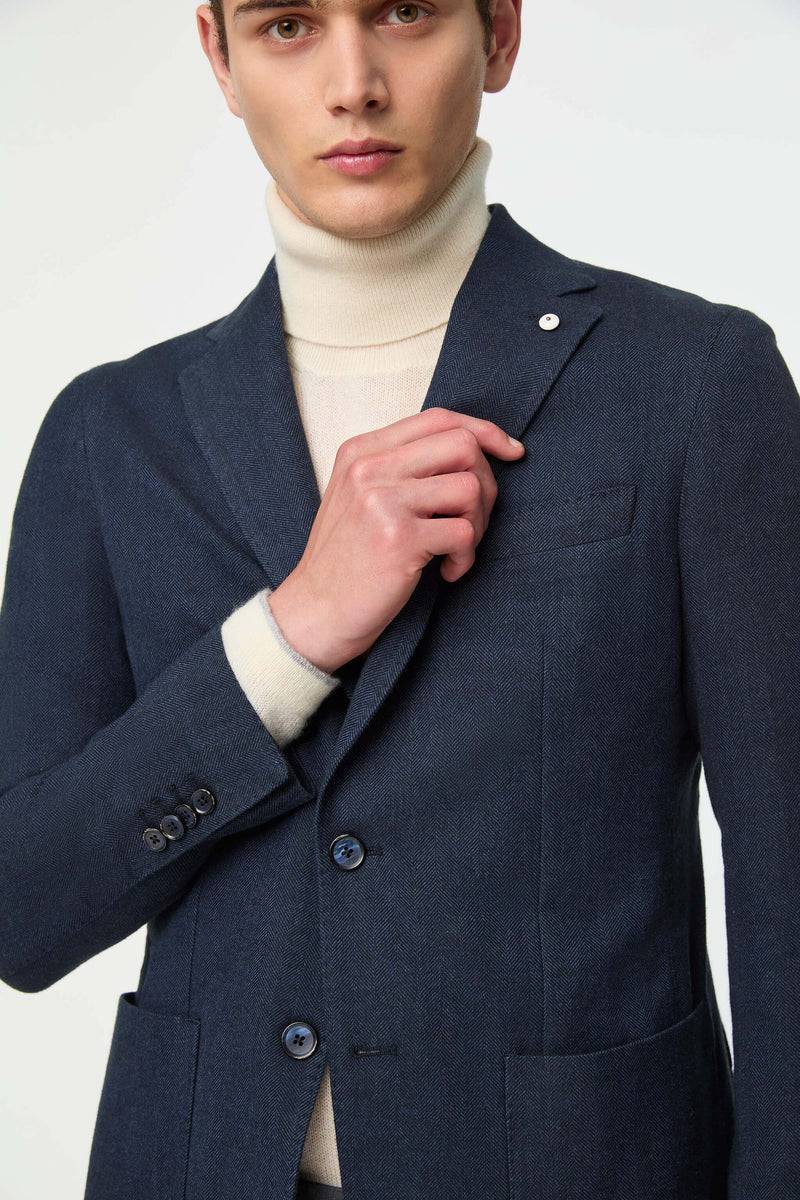 Lubiam Giacca Jack slim washed blu denim Giacca Jack slim washed blu denim Outlet