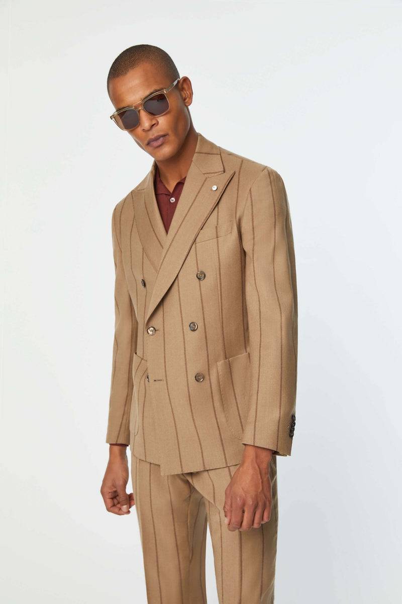 Lubiam Abito TOM non trattato gessato beige Abito TOM non trattato gessato beige Vendita