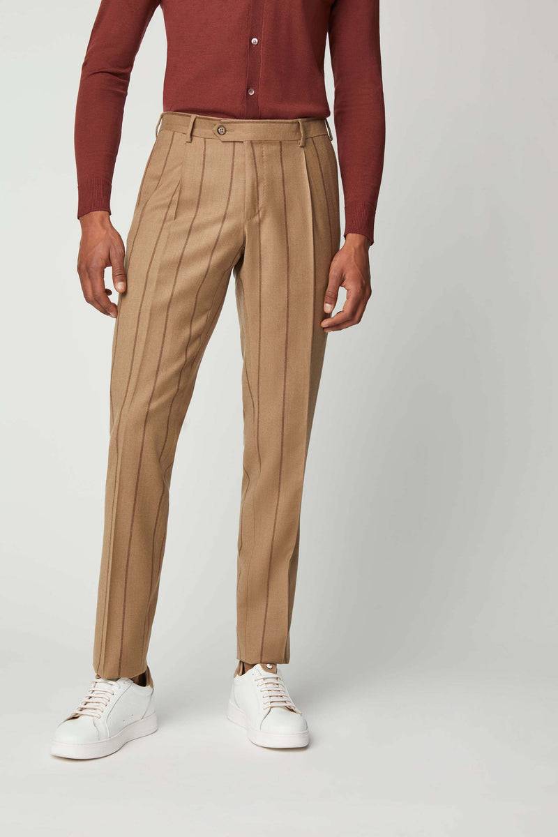 Lubiam Abito TOM non trattato gessato beige Abito TOM non trattato gessato beige Vendita