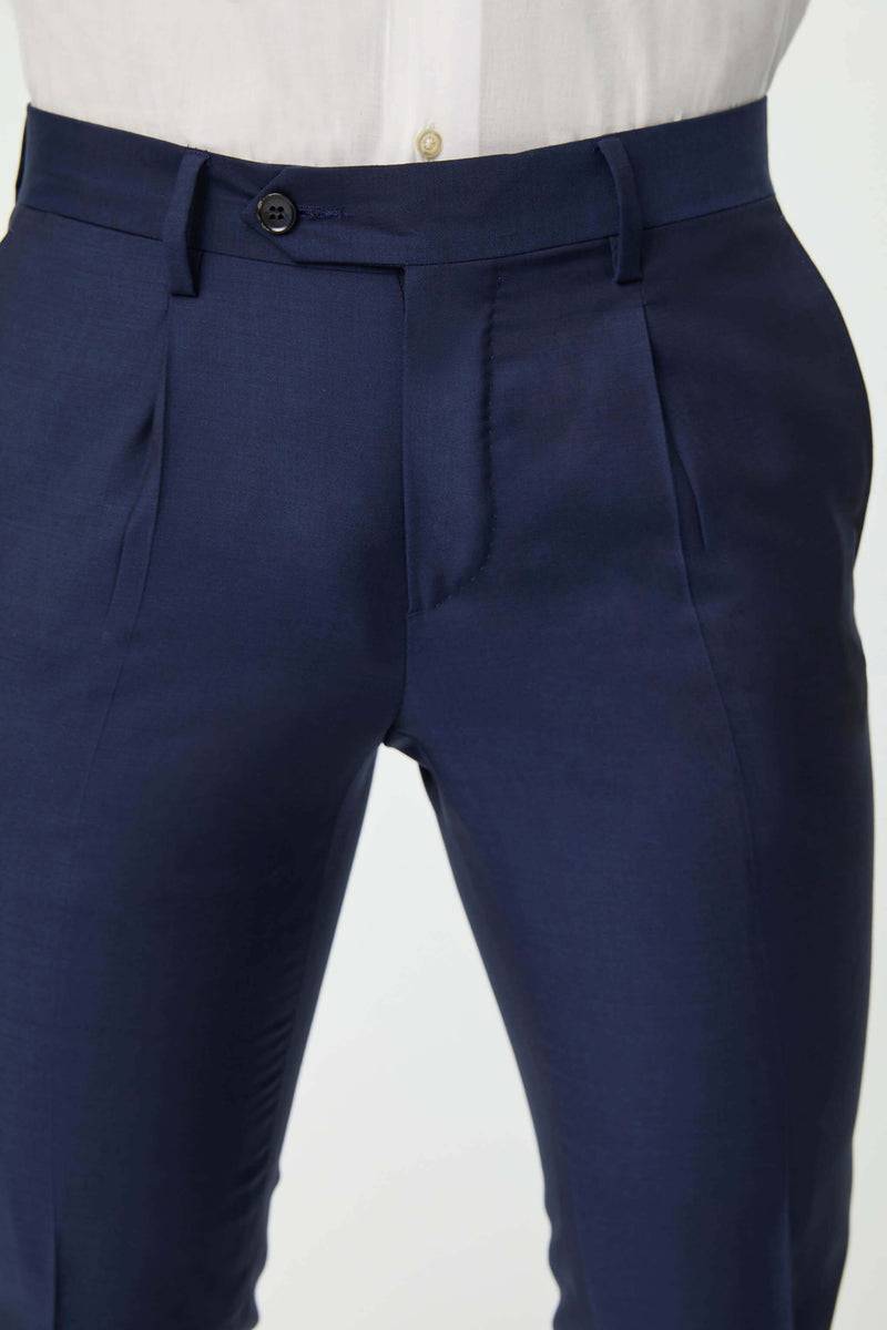 Lubiam Pantalone Duetto MAI TAI in lana blu elettrico Pantalone Duetto MAI TAI in lana blu elettrico Fino Al -60%