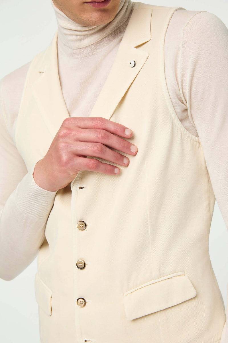 Lubiam Gilet OSCAR tinto capo bianco latte Gilet OSCAR tinto capo bianco latte In Vendita