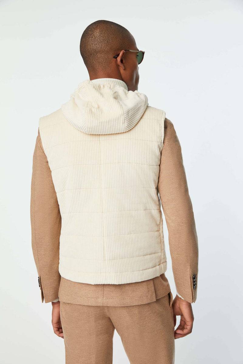 Lubiam Gilet imbottito bianco avorio Gilet imbottito bianco avorio Vendita Economica