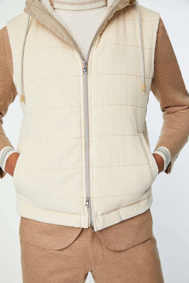 Lubiam Gilet imbottito bianco avorio Gilet imbottito bianco avorio Vendita Economica