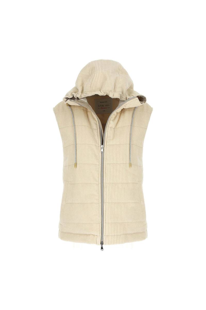 Lubiam Gilet imbottito bianco avorio Gilet imbottito bianco avorio Vendita Economica