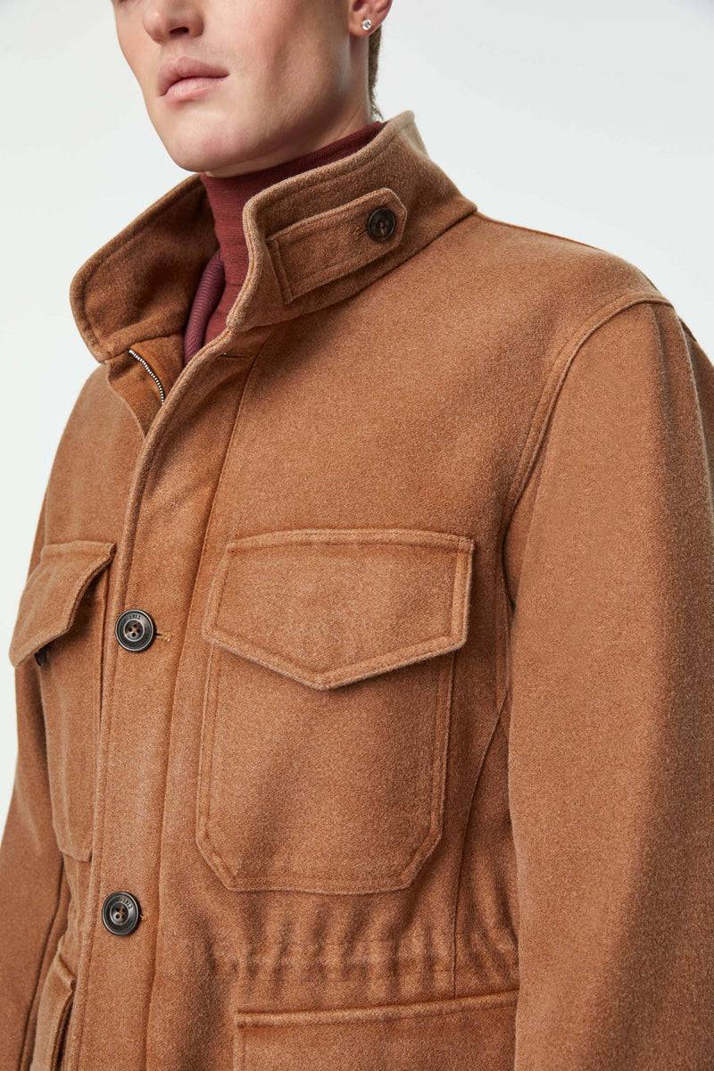 Lubiam Field jacket tinto capo marrone bruciato Field jacket tinto capo marrone bruciato Vendite Flash