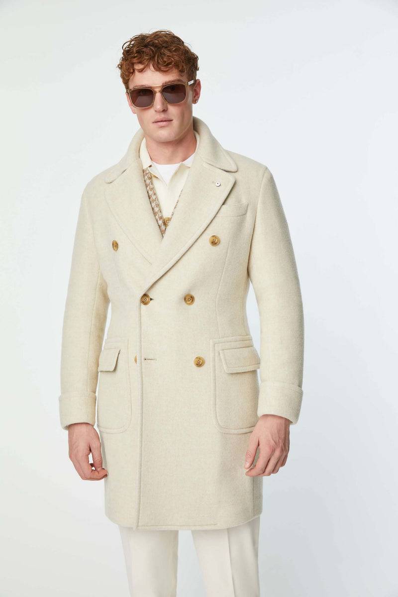 Lubiam Cappotto doppiopetto non trattato bianco Cappotto doppiopetto non trattato bianco