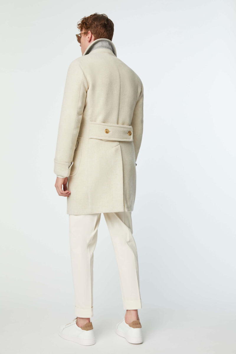 Lubiam Cappotto doppiopetto non trattato bianco Cappotto doppiopetto non trattato bianco Vendita calda