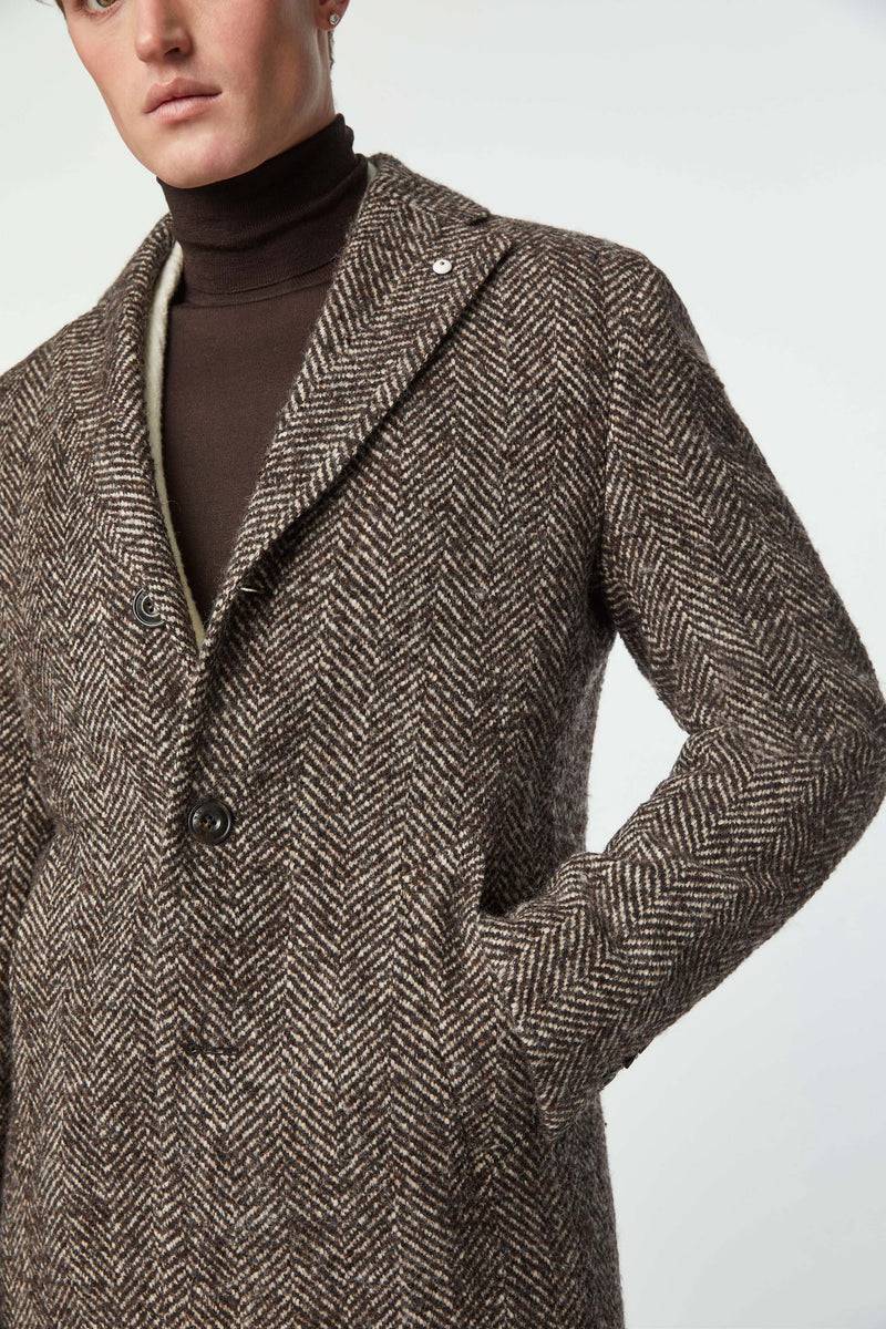 Lubiam Cappotto monopetto marrone Cappotto monopetto marrone Nuovo