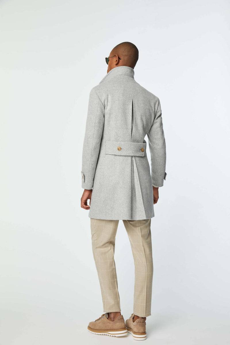 Lubiam Cappotto Chesterfield in jersey grigio chiaro Cappotto Chesterfield in jersey grigio chiaro Vendita