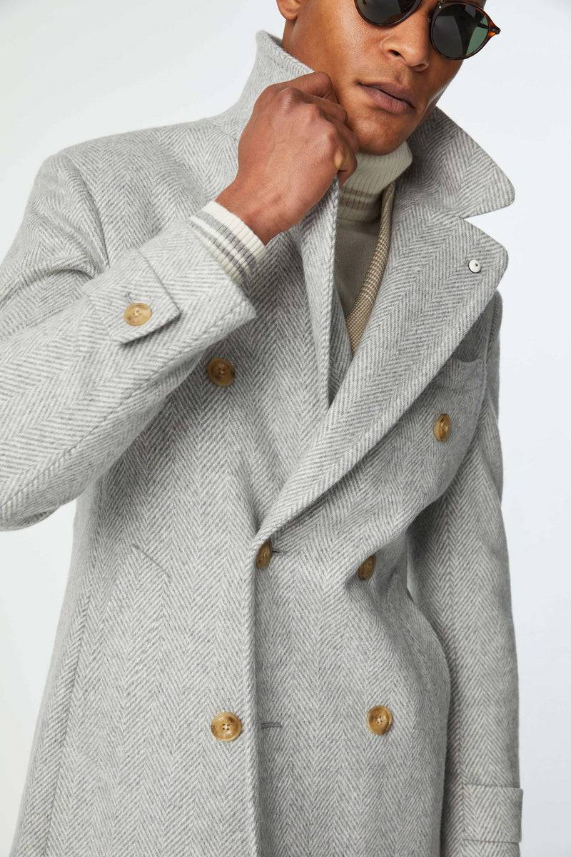 Lubiam Cappotto Chesterfield in jersey grigio chiaro Cappotto Chesterfield in jersey grigio chiaro Vendita