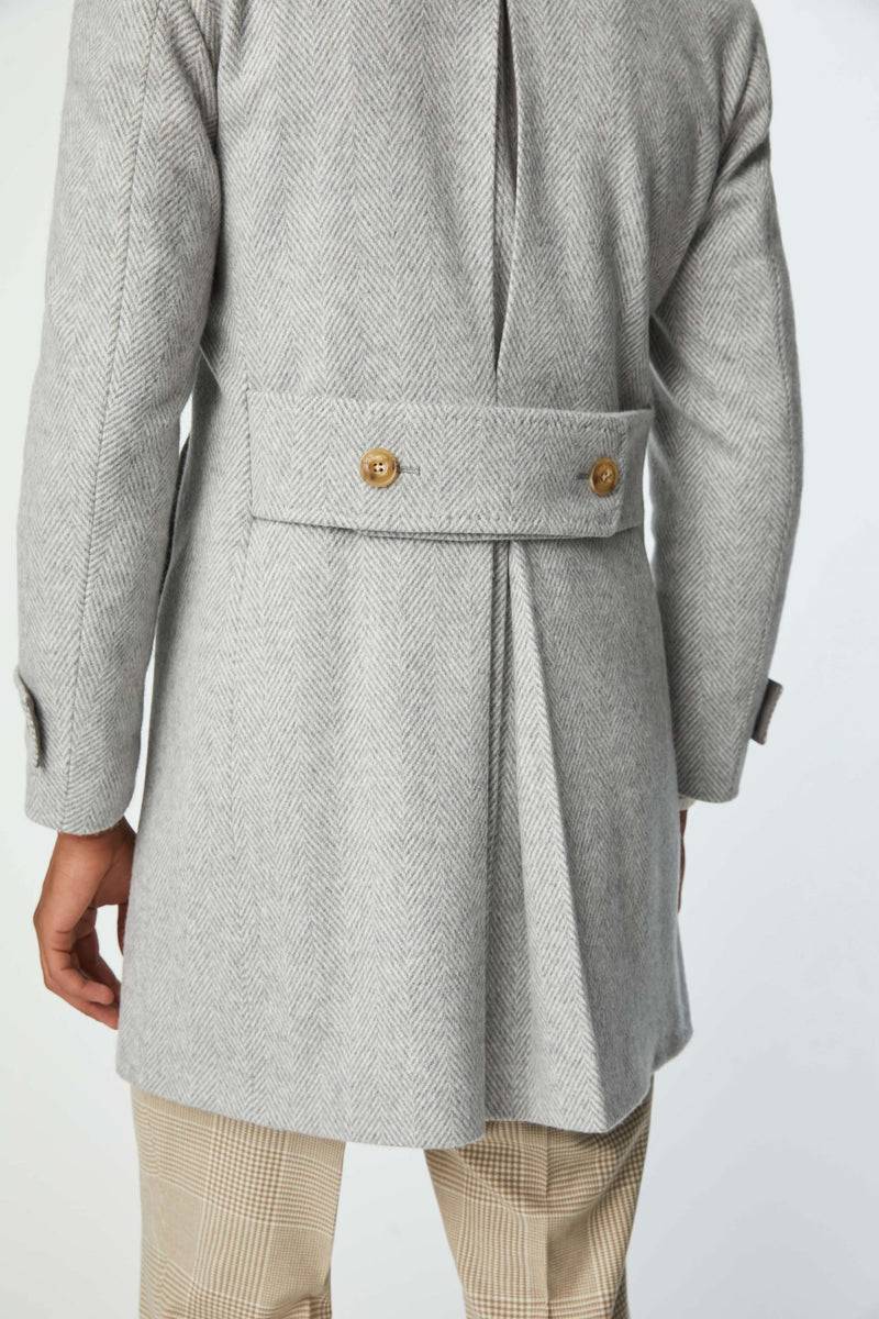 Lubiam Cappotto Chesterfield in jersey grigio chiaro Cappotto Chesterfield in jersey grigio chiaro Vendita