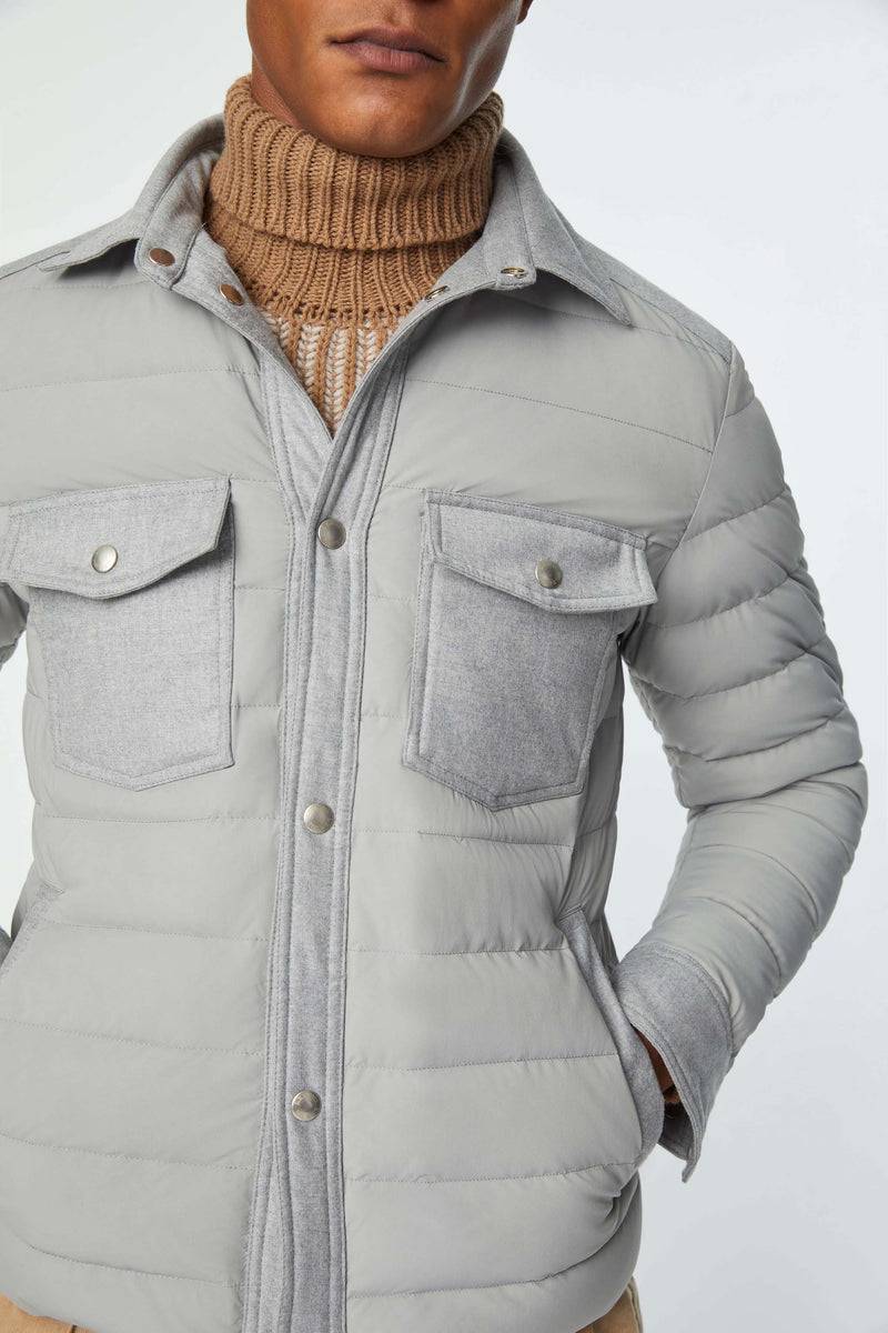 Lubiam Giacca camicia imbottita grigio ghiaccio Giacca camicia imbottita grigio ghiaccio Promozione