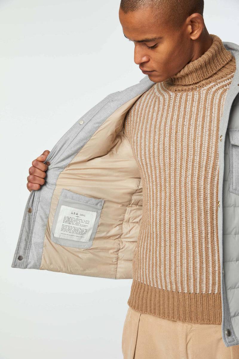 Lubiam Giacca camicia imbottita grigio ghiaccio Giacca camicia imbottita grigio ghiaccio Promozione