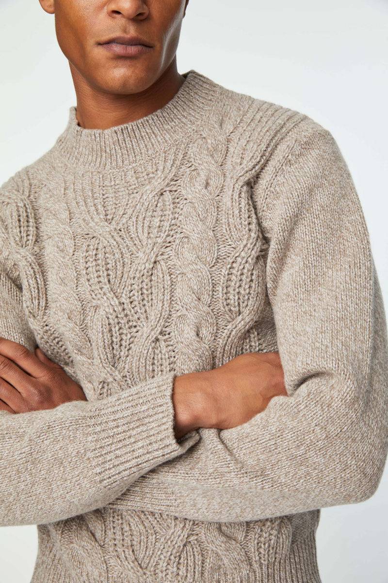Lubiam Maglia dolcevita con treccia nocciola Maglia dolcevita con treccia nocciola Consegna Veloce
