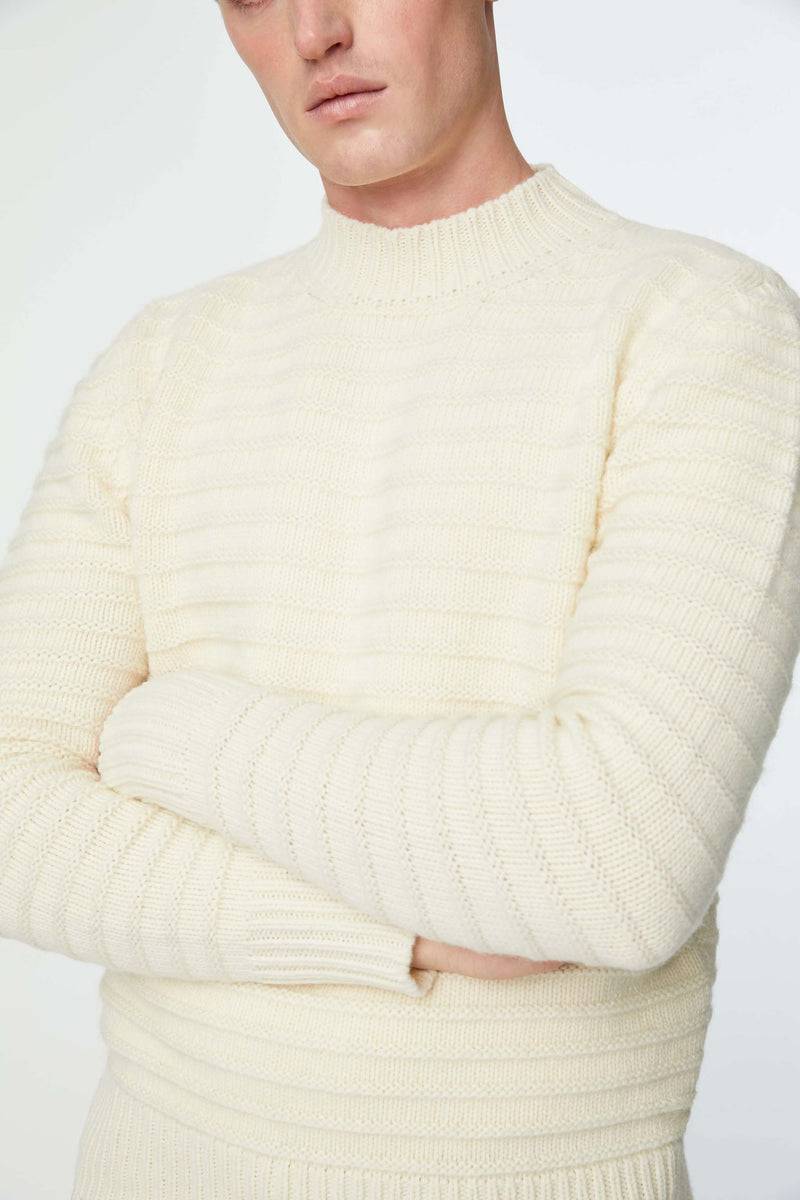 Lubiam Maglia dolcevita lavorata bianco latte Maglia dolcevita lavorata bianco latte Rilascio limitato