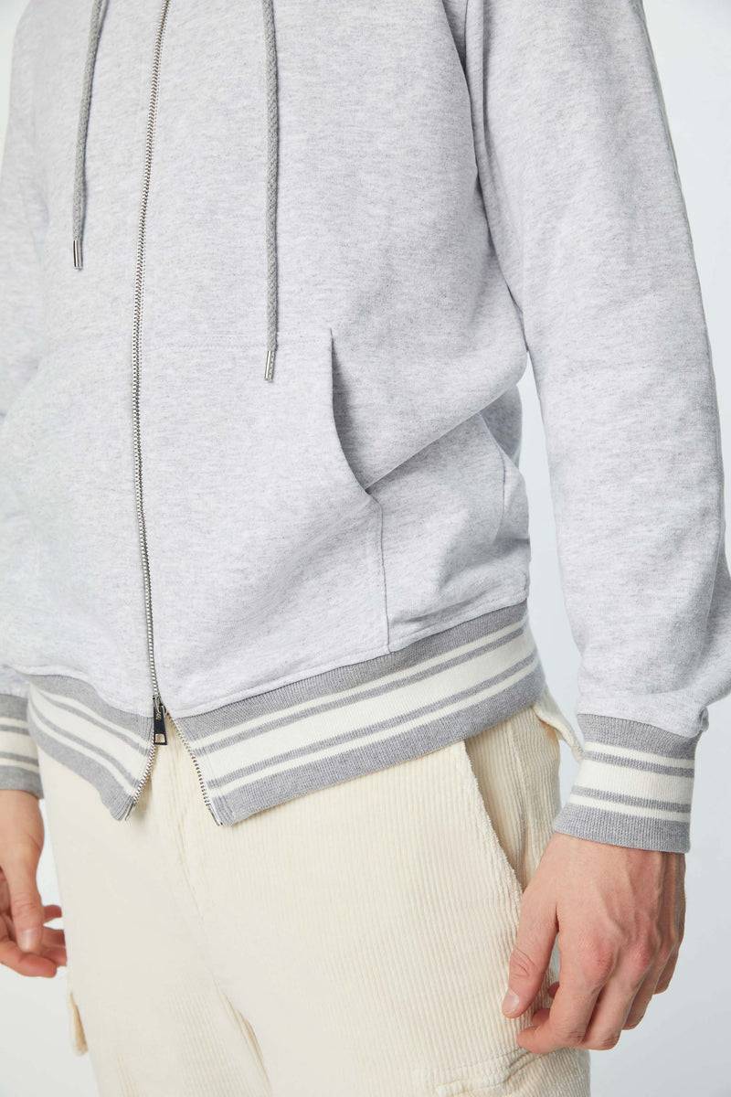 Lubiam Felpa con zip cappuccio grigio melange Felpa con zip cappuccio grigio melange ACQUISTA ORA