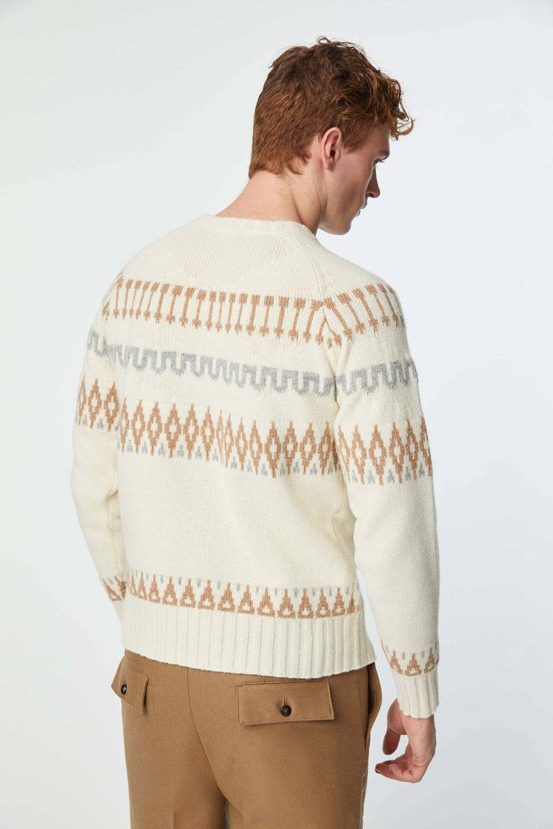 Lubiam Maglia girocollo disegno norvegese avorio Maglia girocollo disegno norvegese avorio Sconto