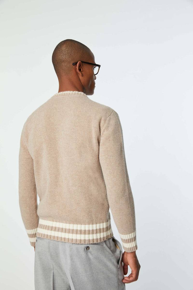 Lubiam Maglia girocollo tinto capo beige Maglia girocollo tinto capo beige Offerta