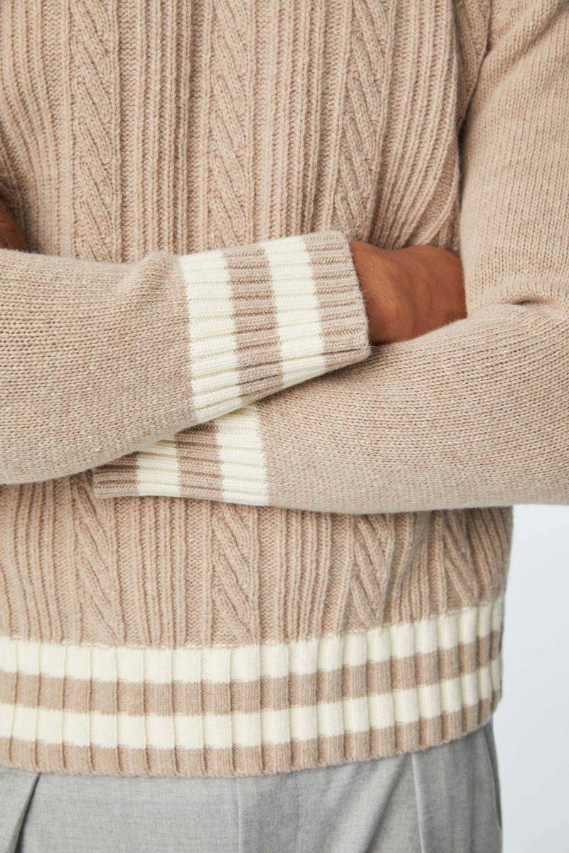 Lubiam Maglia girocollo tinto capo beige Maglia girocollo tinto capo beige Offerta