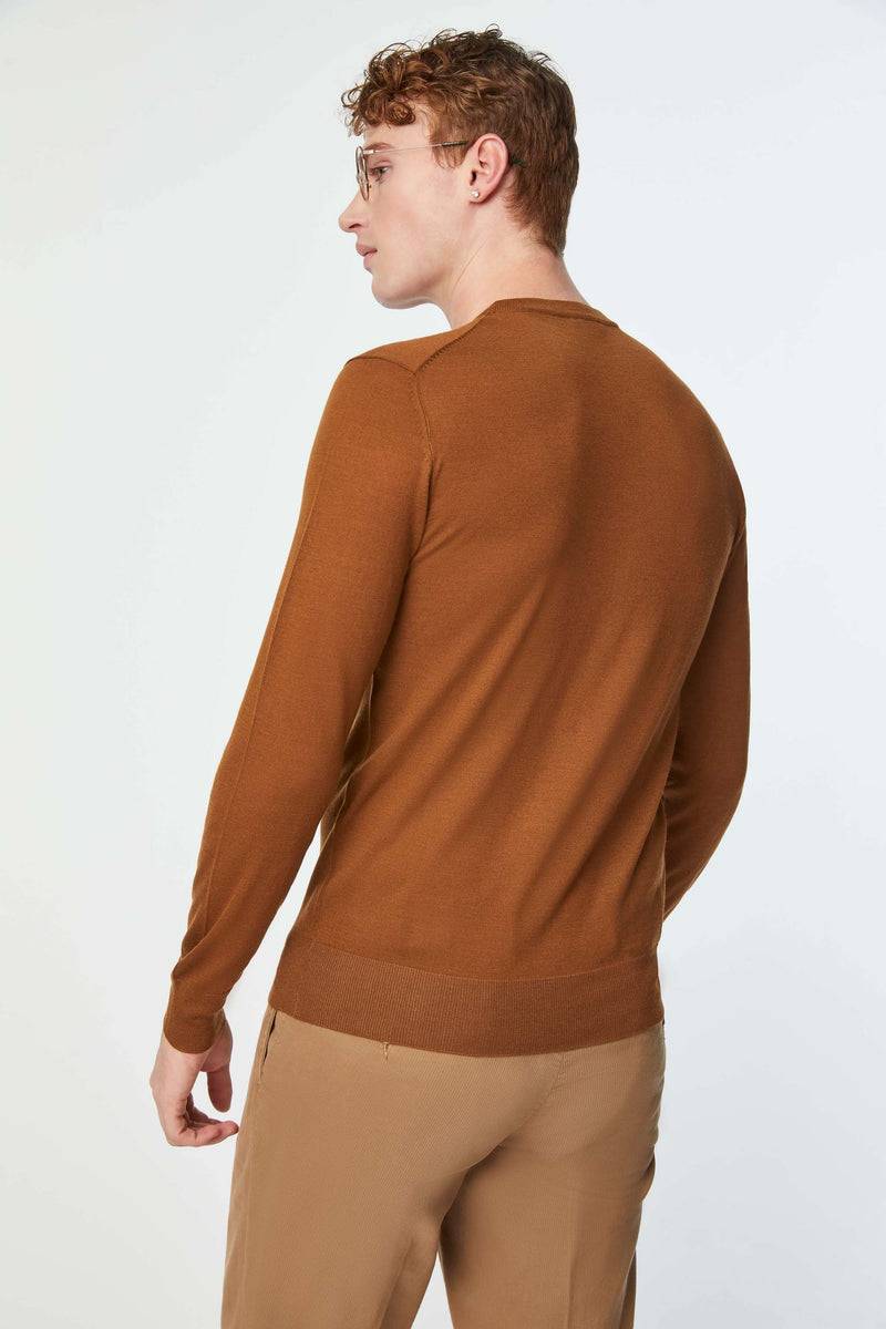 Lubiam Maglia girocollo leggera marrone bruciato Maglia girocollo leggera marrone bruciato Offerte
