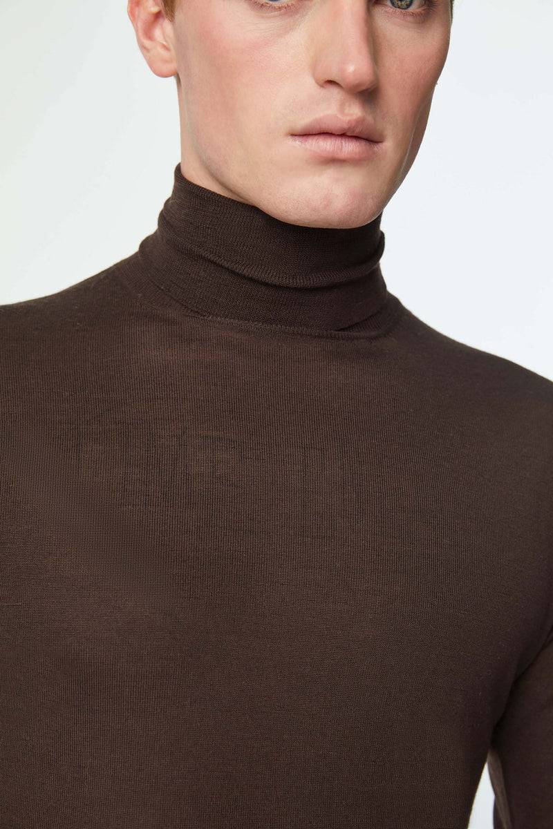 Lubiam Maglia dolcevita leggera marrone Maglia dolcevita leggera marrone Vendita Calda