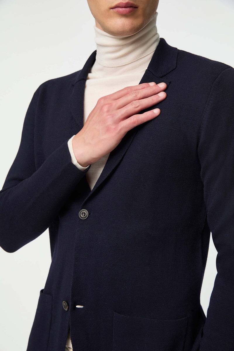 Lubiam Giacca JACK in maglia calata blu Giacca JACK in maglia calata blu Vendite Flash