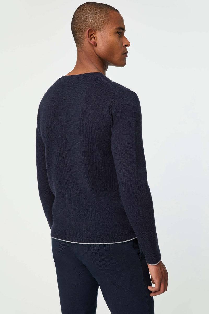 Lubiam Maglia girocollo blu avio in cashmere Maglia girocollo blu avio in cashmere In Saldo