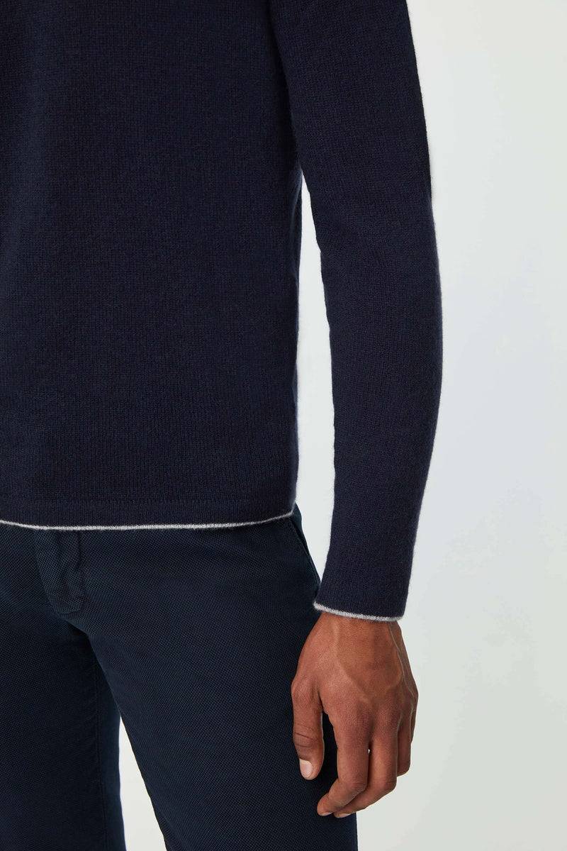 Lubiam Maglia girocollo blu avio in cashmere Maglia girocollo blu avio in cashmere In Saldo