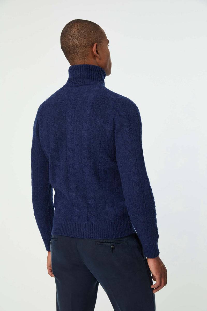 Lubiam Maglia dolcevita lavorata blu oceano Maglia dolcevita lavorata blu oceano Nuovo