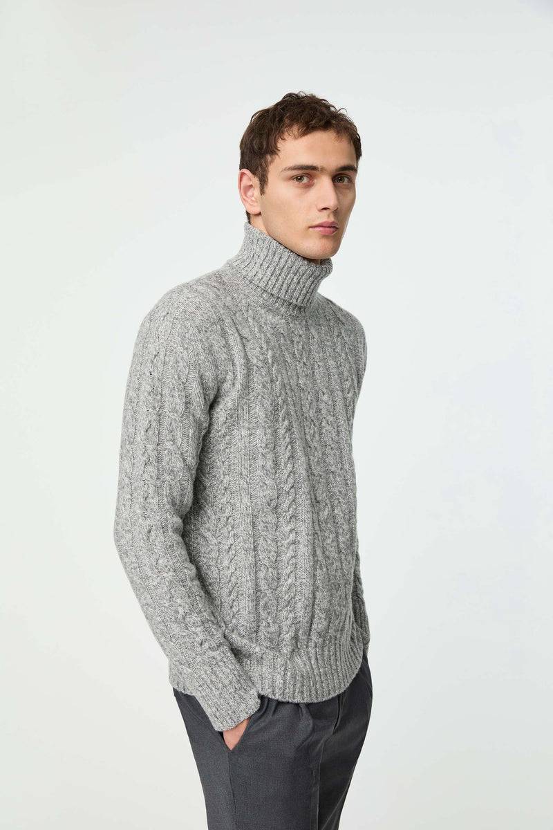 Lubiam Maglia dolcevita lavorata grigio melange Maglia dolcevita lavorata grigio melange Vendita