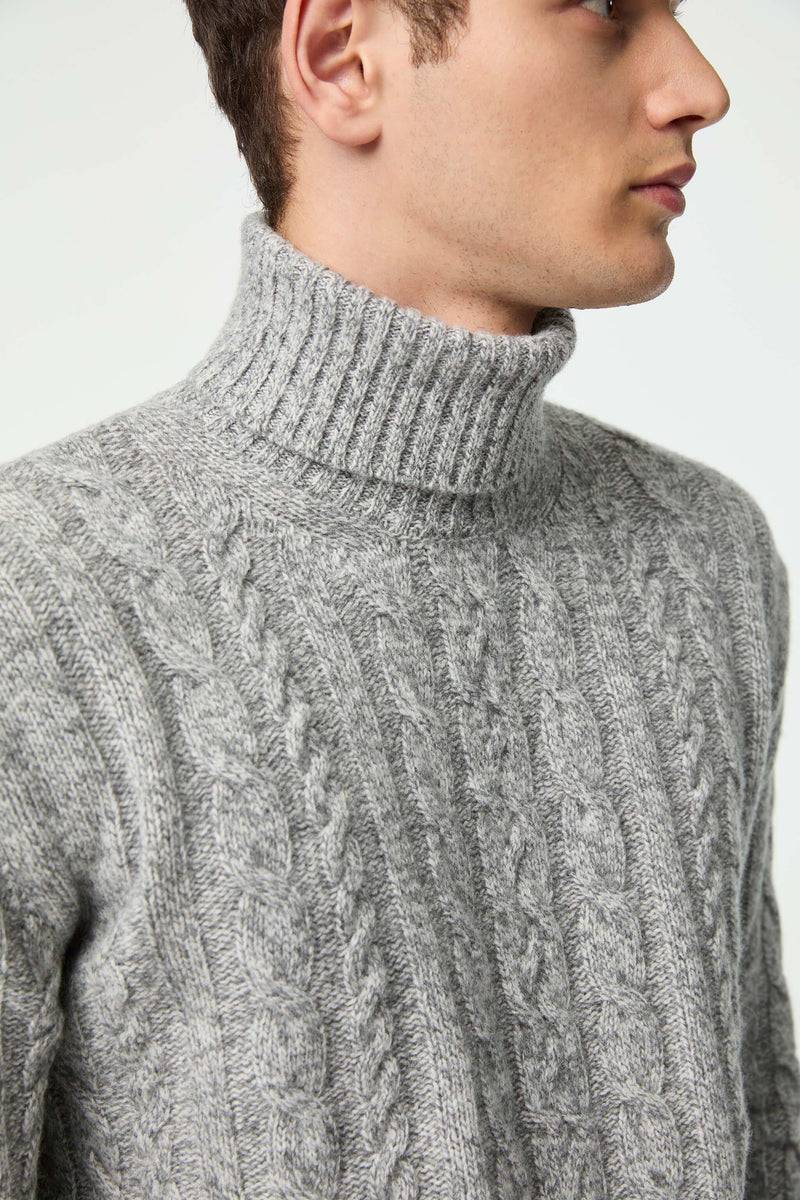 Lubiam Maglia dolcevita lavorata grigio melange Maglia dolcevita lavorata grigio melange Vendita