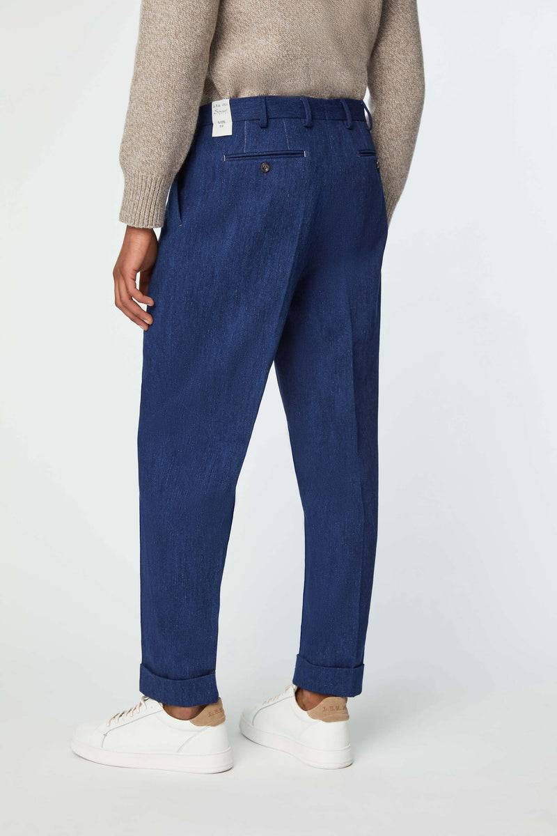 Lubiam Pantalone Jaco Sartorial Indigo blu denim Pantalone Jaco Sartorial Indigo blu denim Outlet