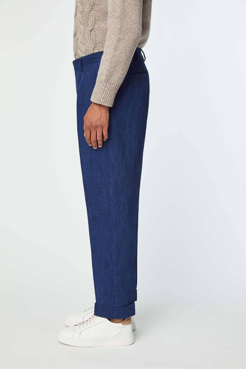 Lubiam Pantalone Jaco Sartorial Indigo blu denim Pantalone Jaco Sartorial Indigo blu denim Outlet