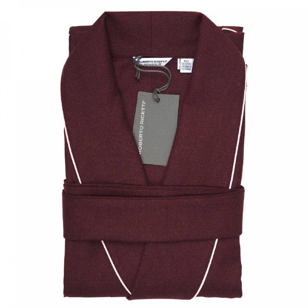 Roberto Ricetti VESTAGLIA DONNA - CASHMERE BORGOGNA Saldi Di Fabbrica