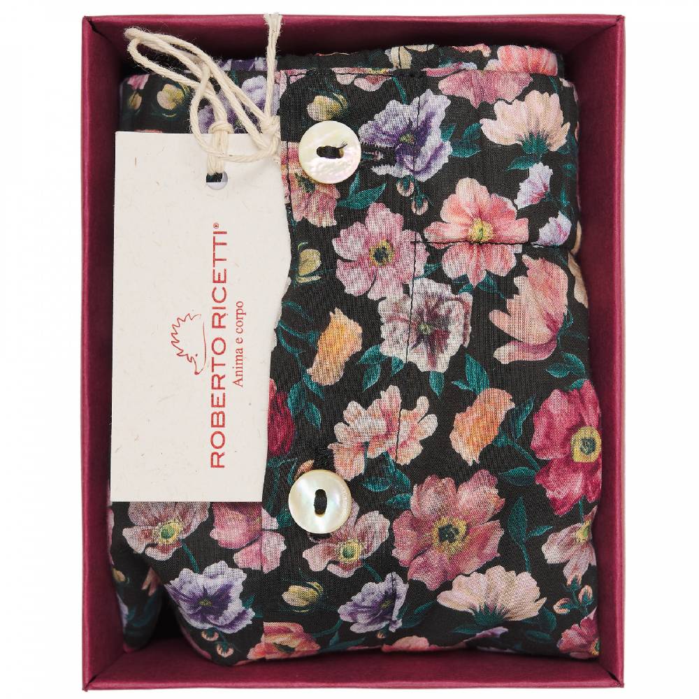 Roberto Ricetti BOXER COULOTTE DONNA - FIORE BASE NERA Qualità Garantita