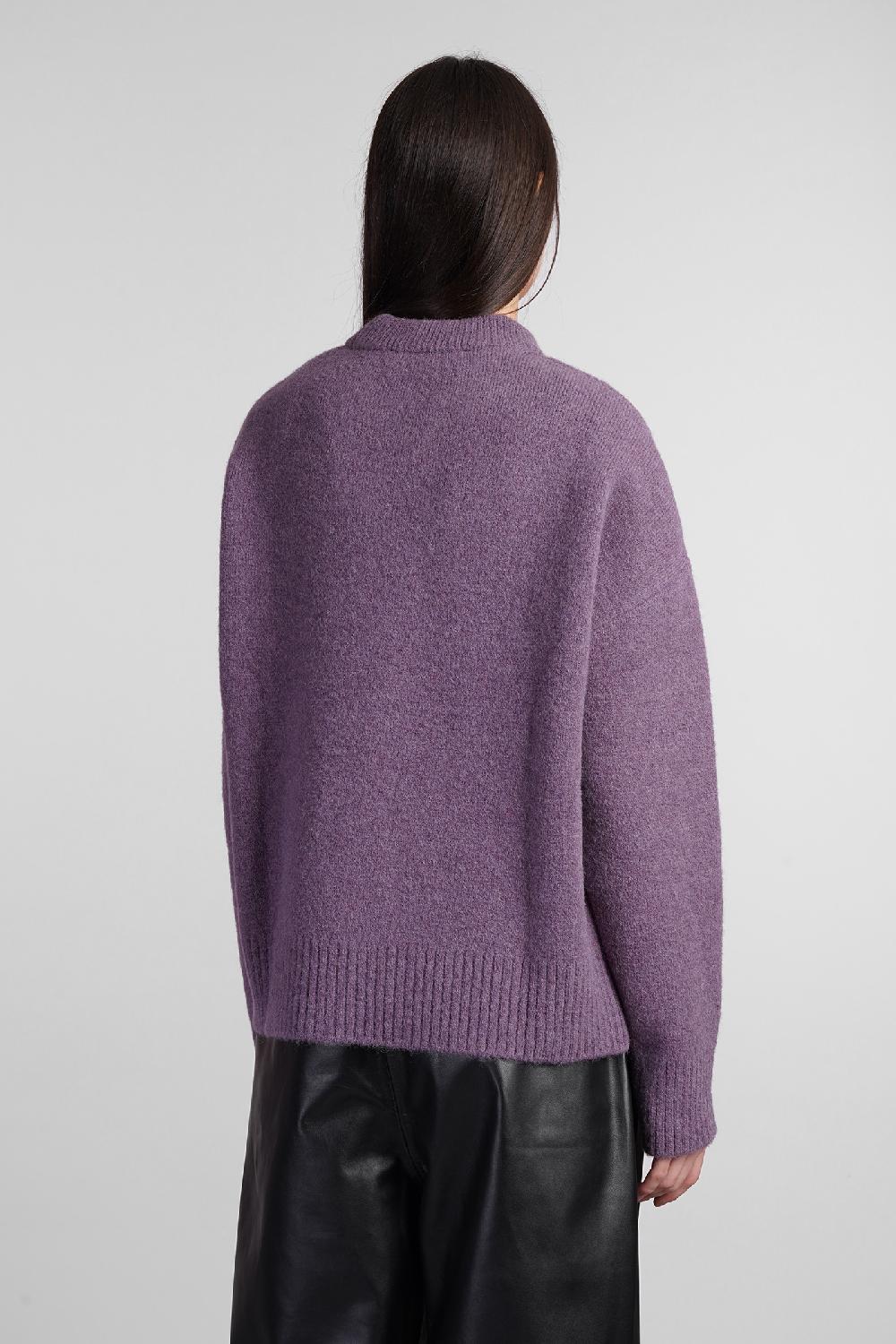 Deliberti Ami Paris Maglia in lana viola cod. 406930 - Deliberti The Luxury Shopping In Linea