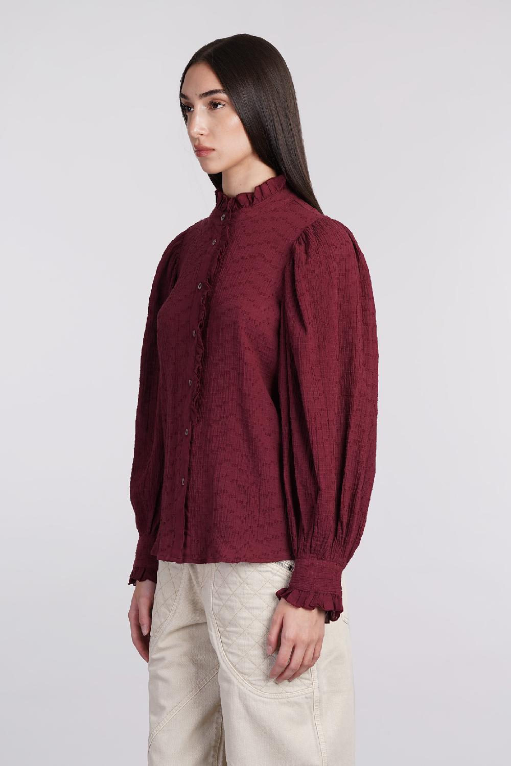 Deliberti Antik Batik Camicia yvette in cotone bordeaux cod. 406698 - Deliberti The Luxury Shopping Negozi Online