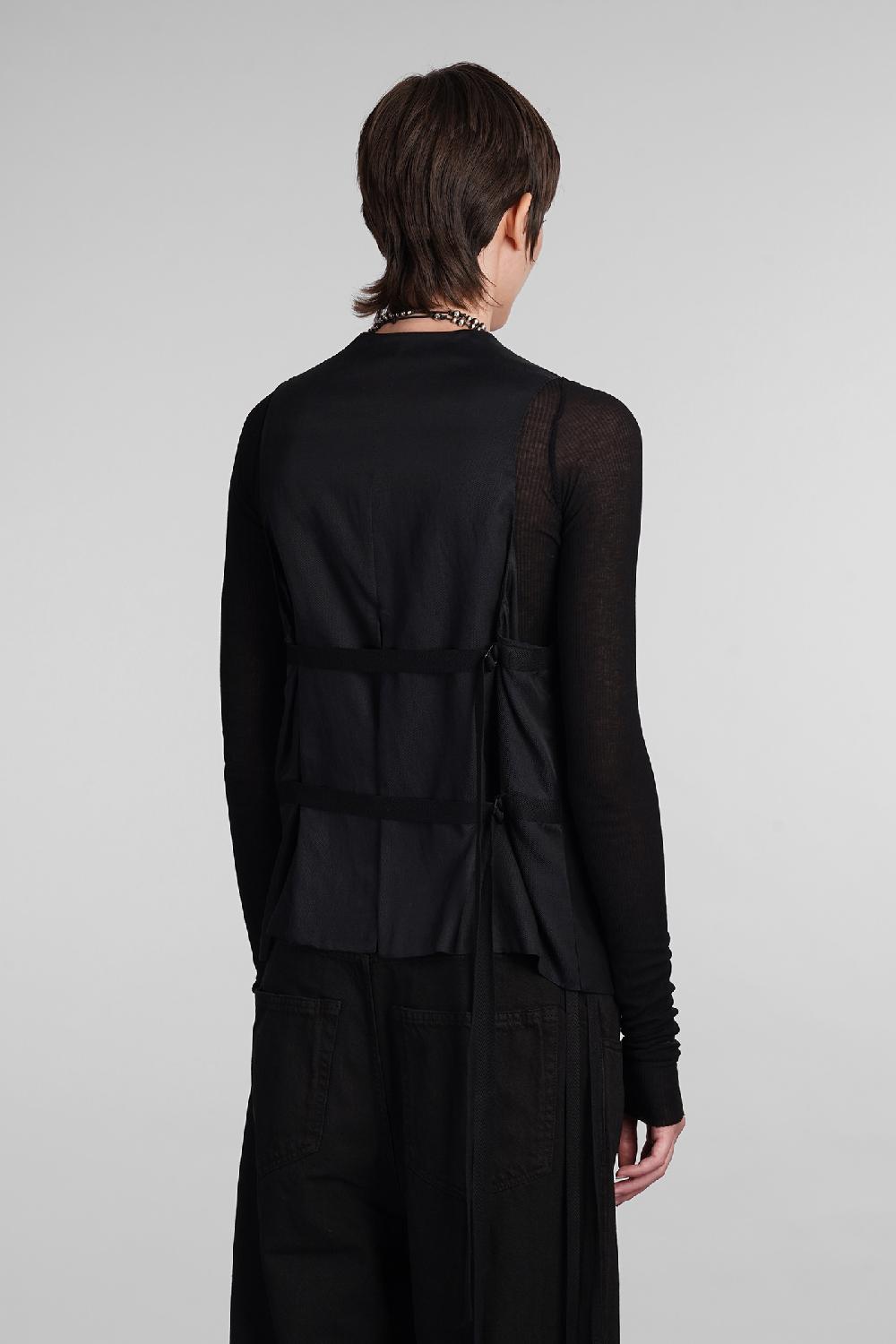 Deliberti Ann Demeulemeester Gilet in cotone nero cod. 399654 - Deliberti The Luxury Shopping Consegna Veloce