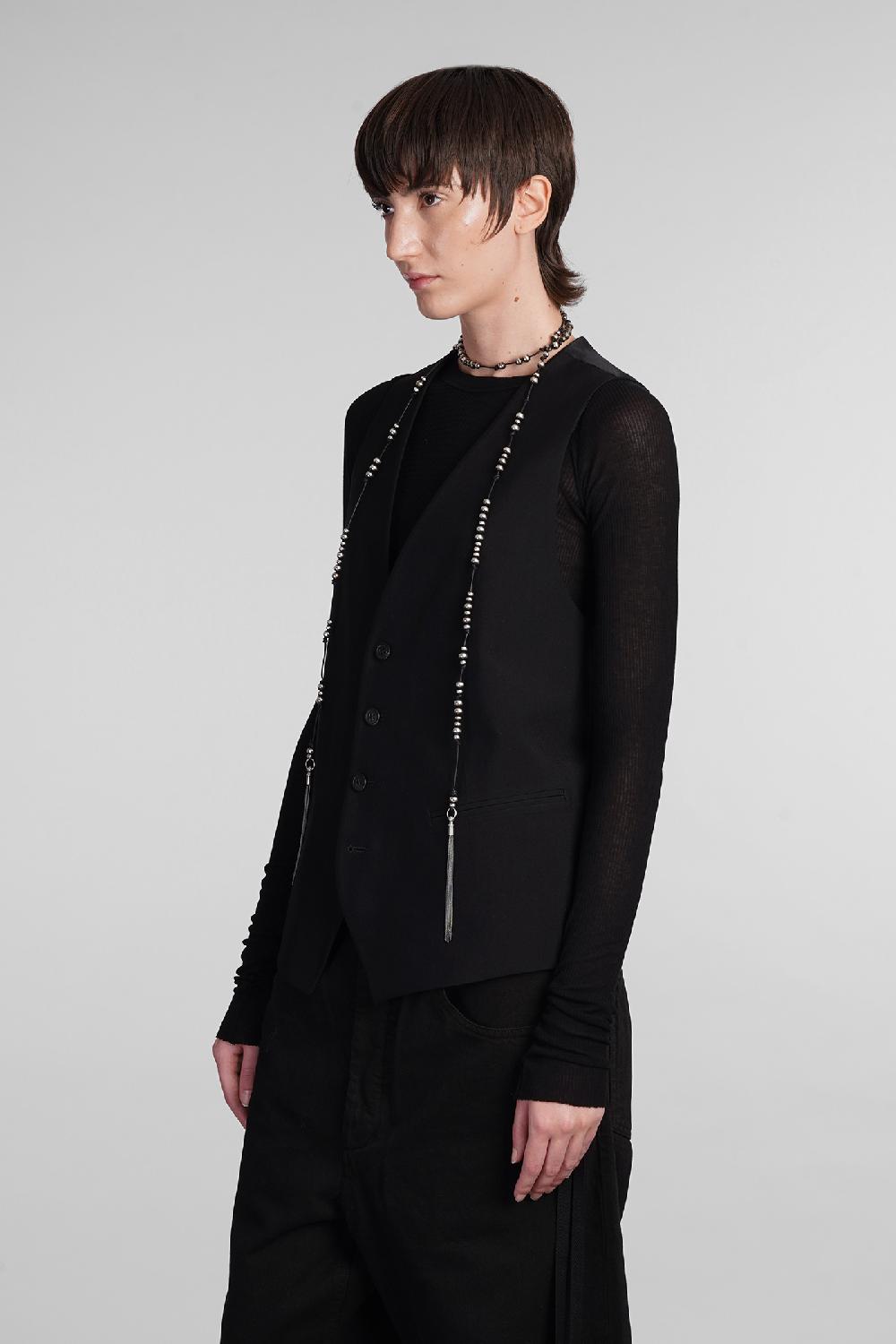 Deliberti Ann Demeulemeester Gilet in cotone nero cod. 399654 - Deliberti The Luxury Shopping Consegna Veloce