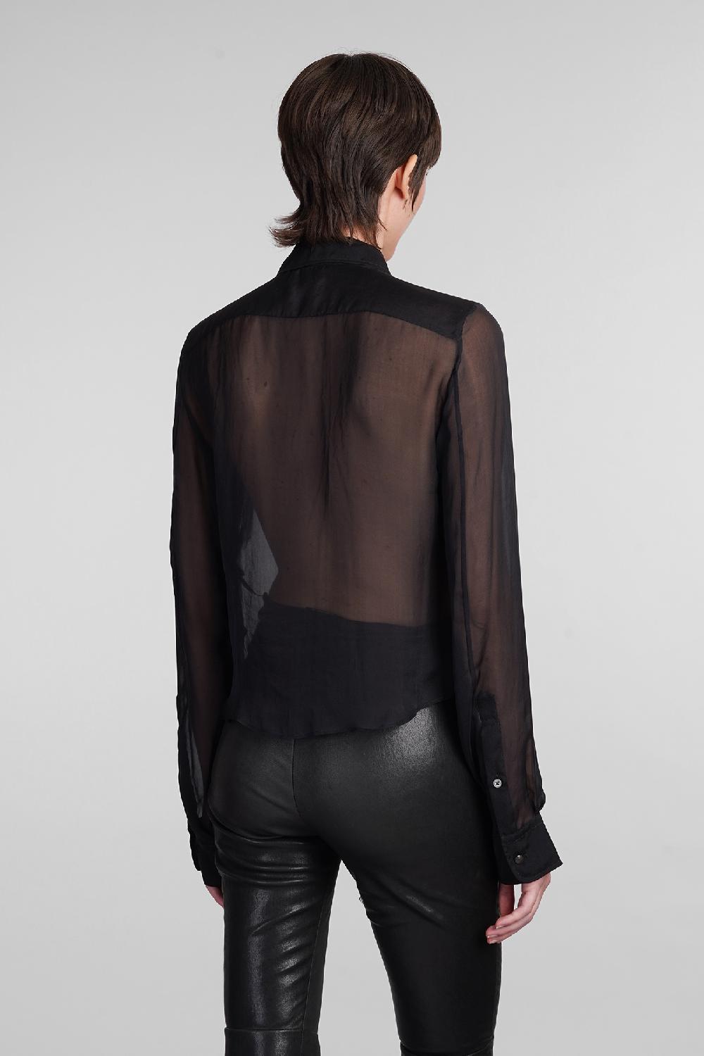 Deliberti Ann Demeulemeester Camicia thyrvi in seta nera cod. 406852 - Deliberti The Luxury Shopping Fino Al -60%