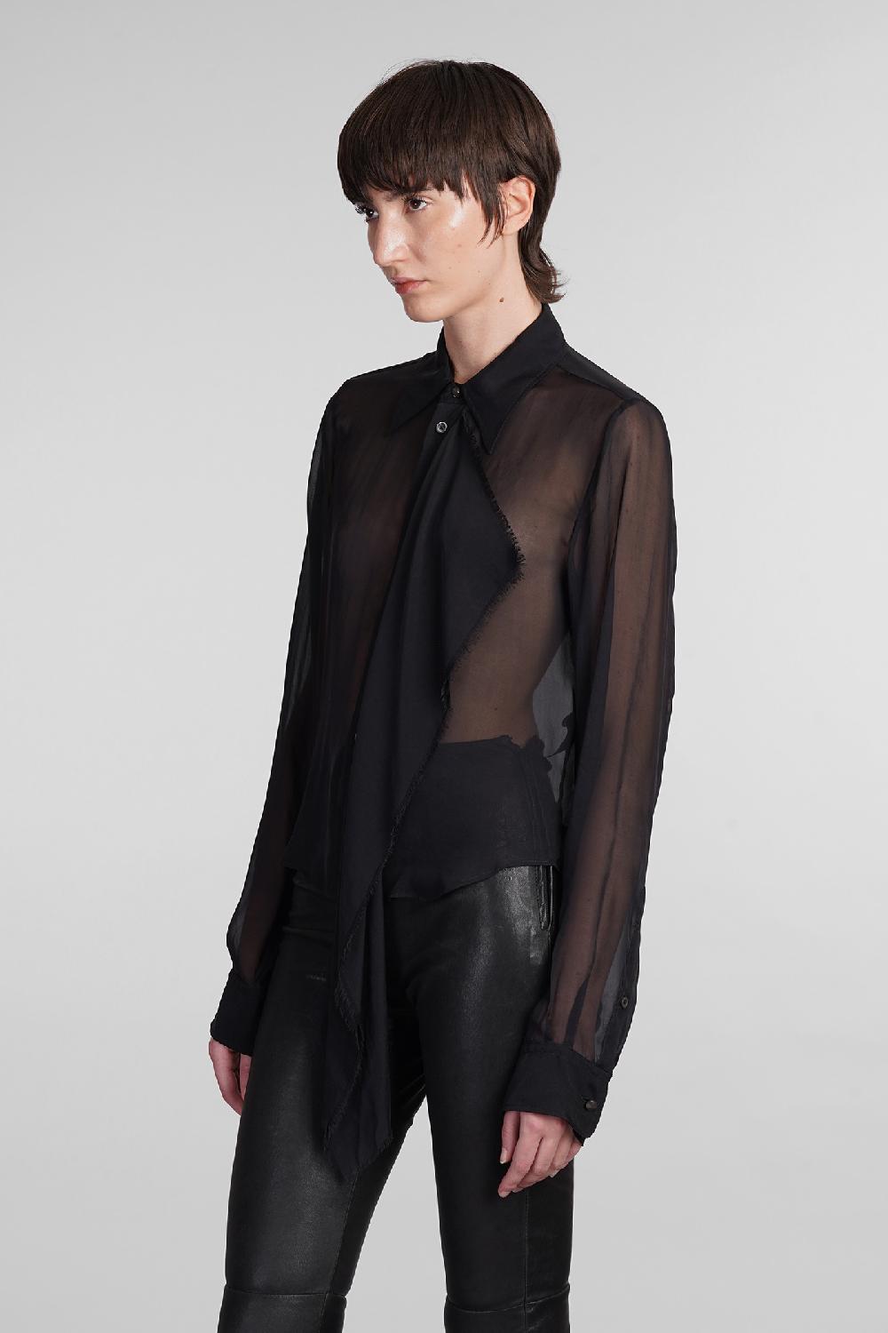 Deliberti Ann Demeulemeester Camicia thyrvi in seta nera cod. 406852 - Deliberti The Luxury Shopping Fino Al -60%