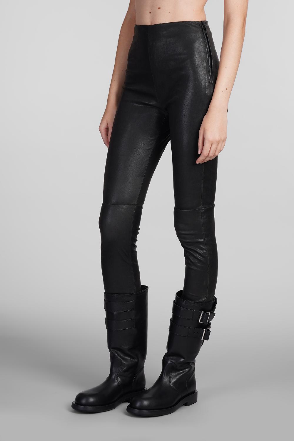 Deliberti Ann Demeulemeester Leggings florence in pelle nera cod. 406853 - Deliberti The Luxury Shopping Shopping Online
