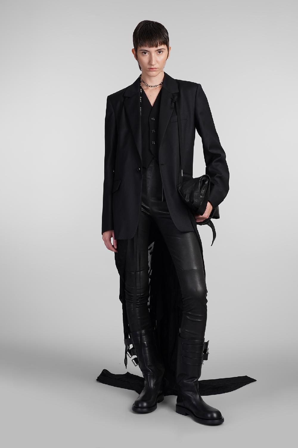 Deliberti Ann Demeulemeester Blazer elin in lana nera cod. 409432 - Deliberti The Luxury Shopping Prezzo Ridotto
