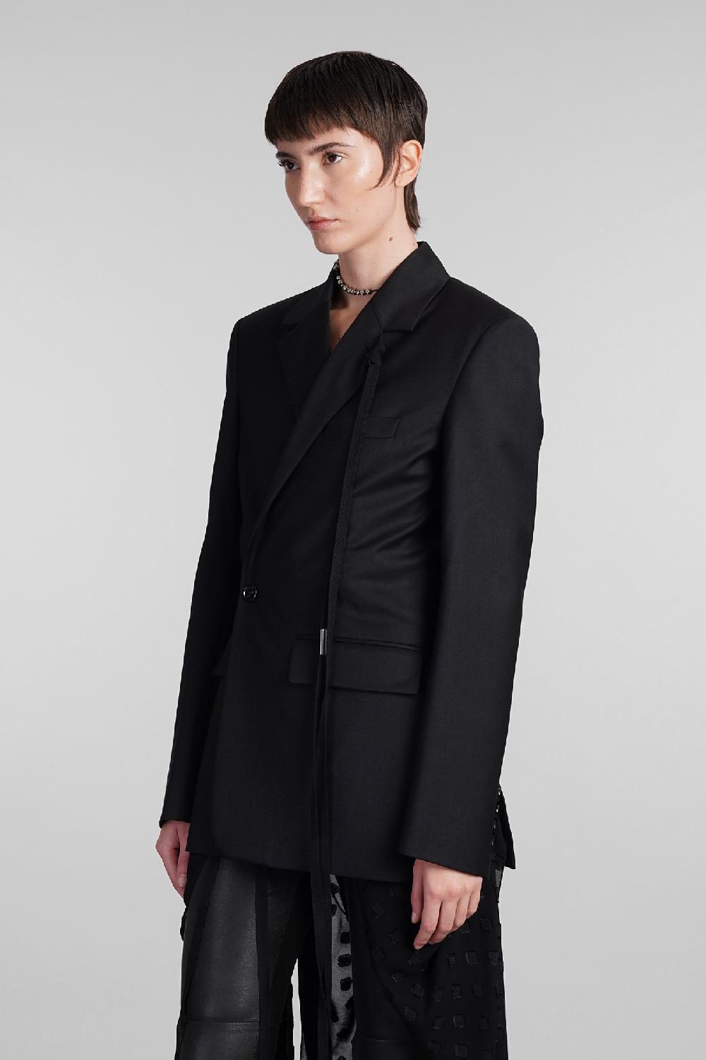 Deliberti Ann Demeulemeester Blazer elin in lana nera cod. 409432 - Deliberti The Luxury Shopping Prezzo Ridotto